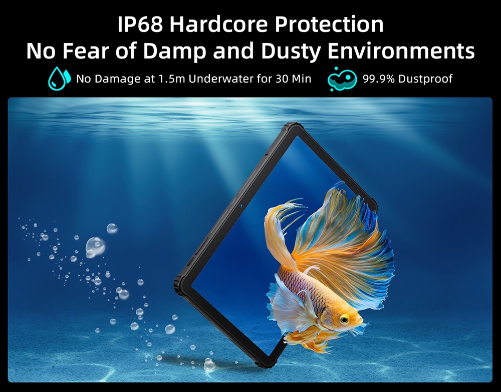 BMAX I10 S Pro Rugged Tablet, 10.1 inch 1920*1200 IPS Touchscreen, UNISOC T616 8 Cores Max 2.0GHz, 14GB RAM (6GB +8GB Expansion) 128GB ROM, Android 14, 2.4/5GHz WiFi Bluetooth 5.0, 13MP+5MP Camera, 10000mAh Battery, GPS/Galileo/GLONASS/BDS, 4G LTE