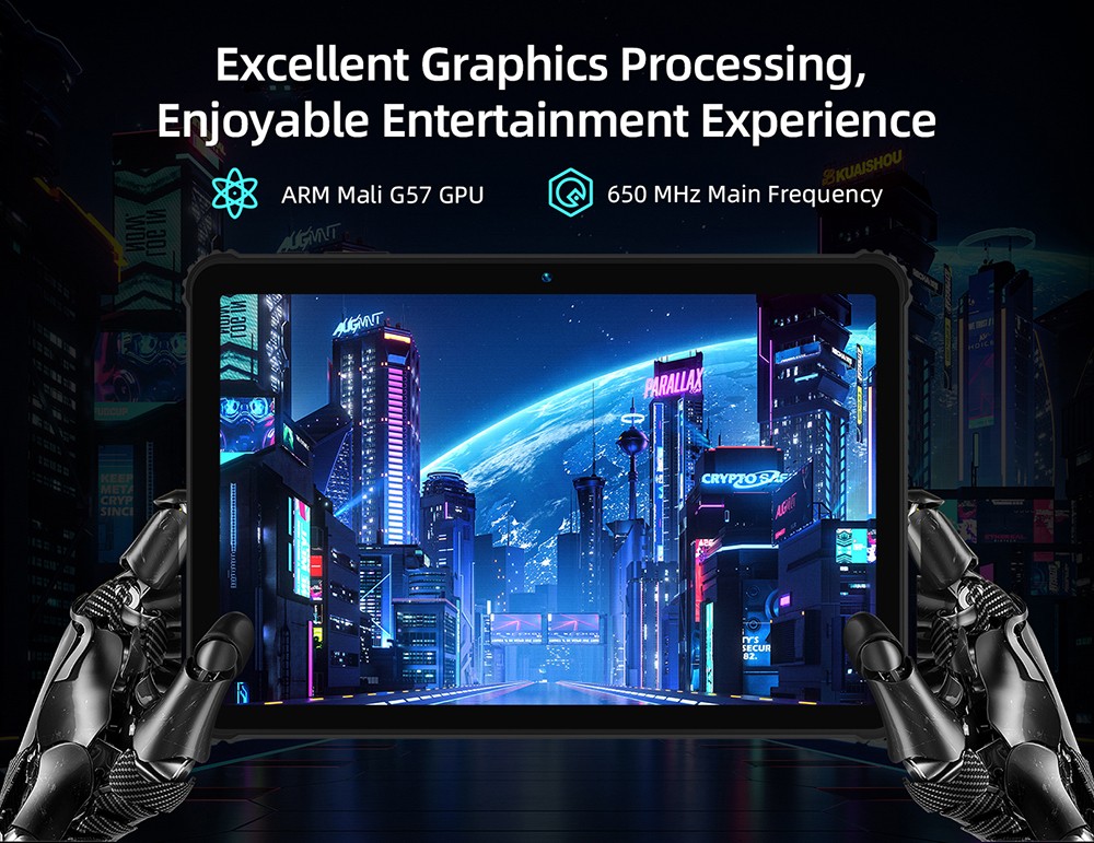 BMAX I10 S Pro Rugged Tablet, 10.1 inch 1920*1200 IPS Touchscreen, UNISOC T616 8 Cores Max 2.0GHz, 14GB RAM (6GB +8GB Expansion) 128GB ROM, Android 14, 2.4/5GHz WiFi Bluetooth 5.0, 13MP+5MP Camera, 10000mAh Battery, GPS/Galileo/GLONASS/BDS, 4G LTE