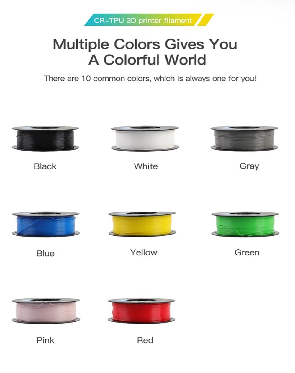 Creality CR-TPU 1,75 mm 3D-Druckfilament, Toleranz +/- 0,03 mm, 1 kg – Rot