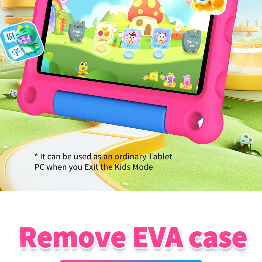 G-tab T7 Kids Tablet, 7 inch 1024*600 IPS Screen, Android 14, 1.5GHz Quad-core CPU, 4GB RAM (2GB +2GB Expansion) 64GB ROM, 2.4/5GHz WiFi, 3000mAh Battery, 2MP+2MP Camera - Pink