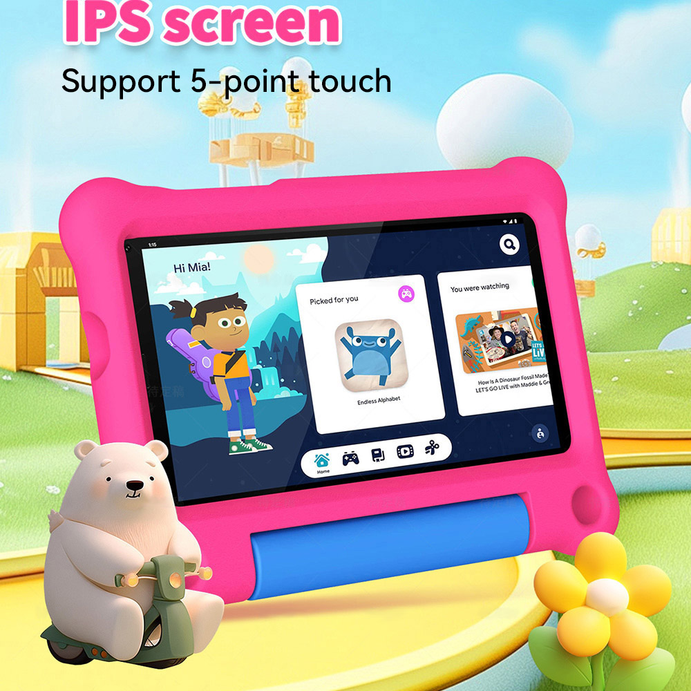 G-tab T7 Kids Tablet, 7 inch 1024*600 IPS Screen, Android 14, 1.5GHz Quad-core CPU, 4GB RAM (2GB +2GB Expansion) 64GB ROM, 2.4/5GHz WiFi, 3000mAh Battery, 2MP+2MP Camera - Pink