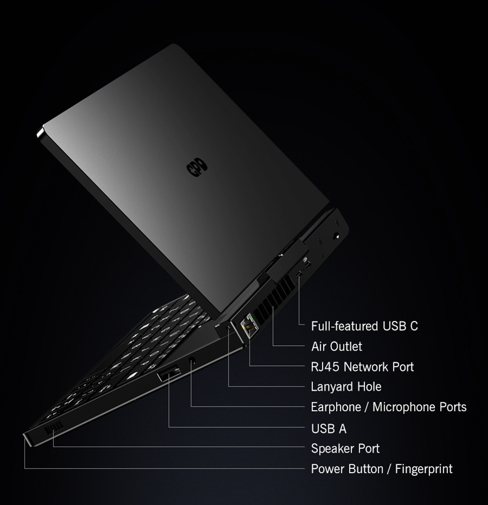 GPD Pocket 4 Handheld Laptop, 8.8'' 2560*1600 Touchscreen, 144Hz Refresh Rate, AMD Ryzen 7 8840U 8 Cores Max 5.1GHz, 16GB RAM 1TB SSD, WiFi6E Bluetooth5.3, 1*USB4, 1*HDMI, 1*Full-Featured USB-C, 1*USB3.2, 1*USB2.0, 1*microSD, 1*RJ45 - EU Plug