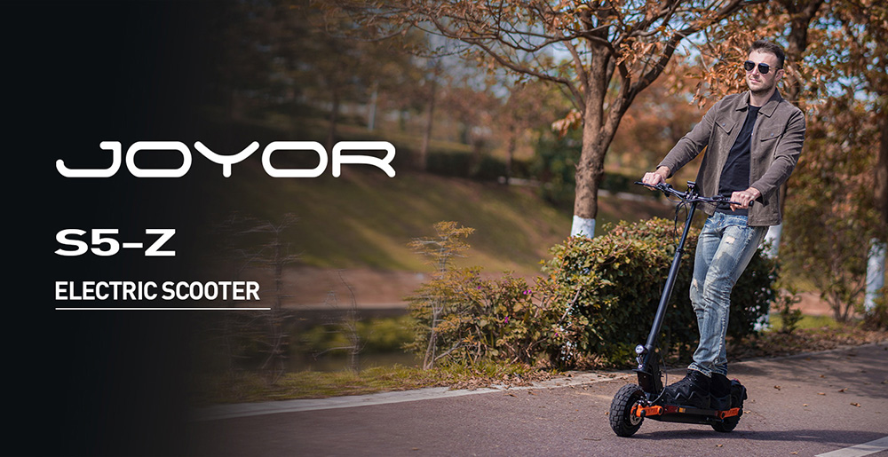 Joyor S5-Z Foldable Electric Scooter, 600W Motor, 48V 13Ah Battery, 10-inch Tires, 25km/h Max Speed, 54km Range, Front & Rear Disc Brake, Rocker Arm Suspension System