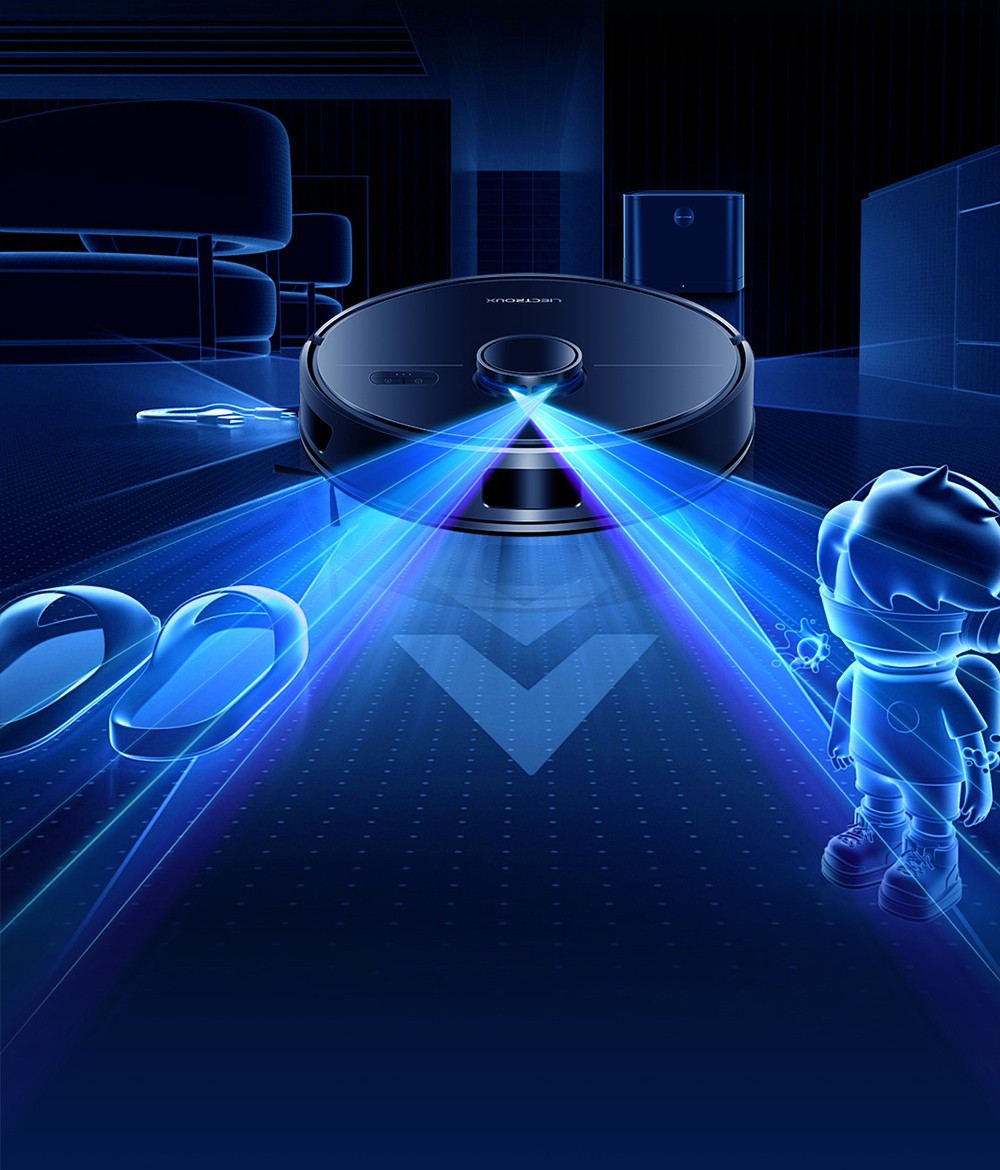 Liectroux M70 Pro Lidar Robot Vacuum Cleaner with Self-emptying Dustbin, Multi-floor Map Storage, 6500Pa Strong Suction, 3200mAh Battery, Max. 175min Runtime, Smart App & Voice Control, 3L Dust Bag, Black