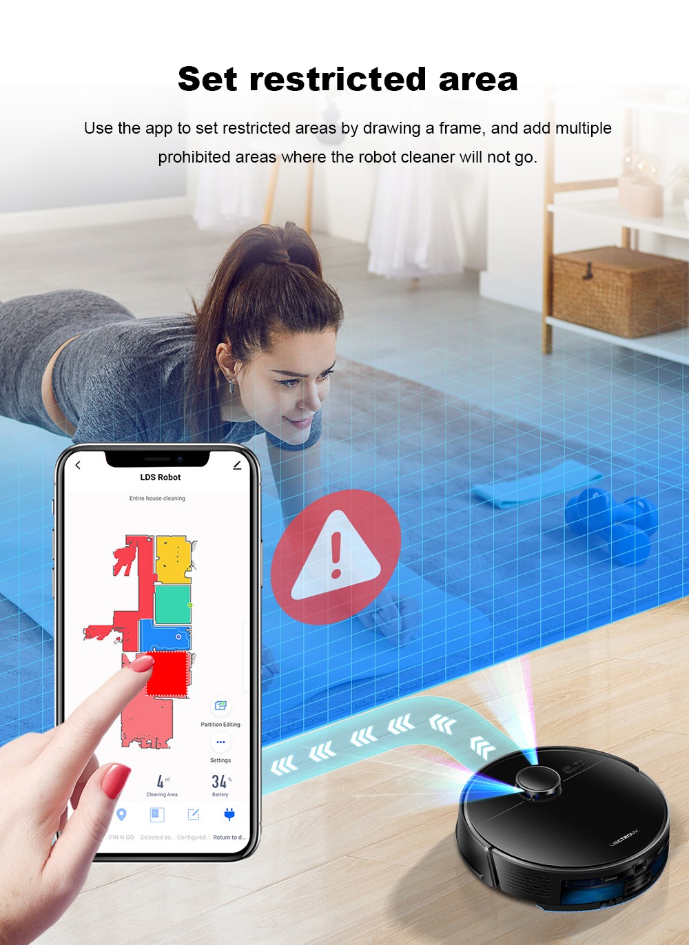 Liectroux M70 Pro Lidar Robot Vacuum Cleaner with Self-emptying Dustbin, Multi-floor Map Storage, 6500Pa Strong Suction, 3200mAh Battery, Max. 175min Runtime, Smart App & Voice Control, 3L Dust Bag, Black