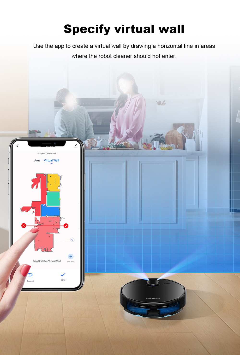 Liectroux M70 Pro Lidar Robot Vacuum Cleaner with Self-emptying Dustbin, Multi-floor Map Storage, 6500Pa Strong Suction, 3200mAh Battery, Max. 175min Runtime, Smart App & Voice Control, 3L Dust Bag, Black