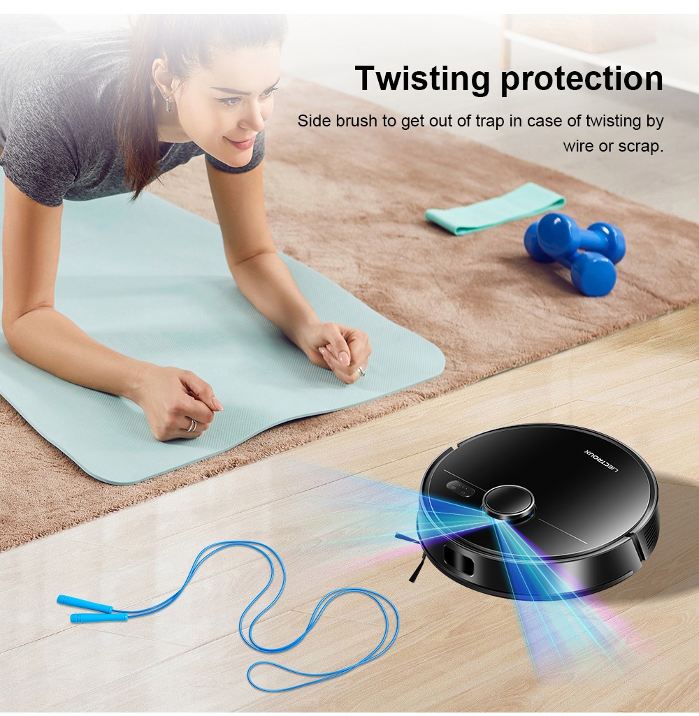 Liectroux M70 Pro Lidar Robot Vacuum Cleaner with Self-emptying Dustbin, Multi-floor Map Storage, 6500Pa Strong Suction, 3200mAh Battery, Max. 175min Runtime, Smart App & Voice Control, 3L Dust Bag, Black