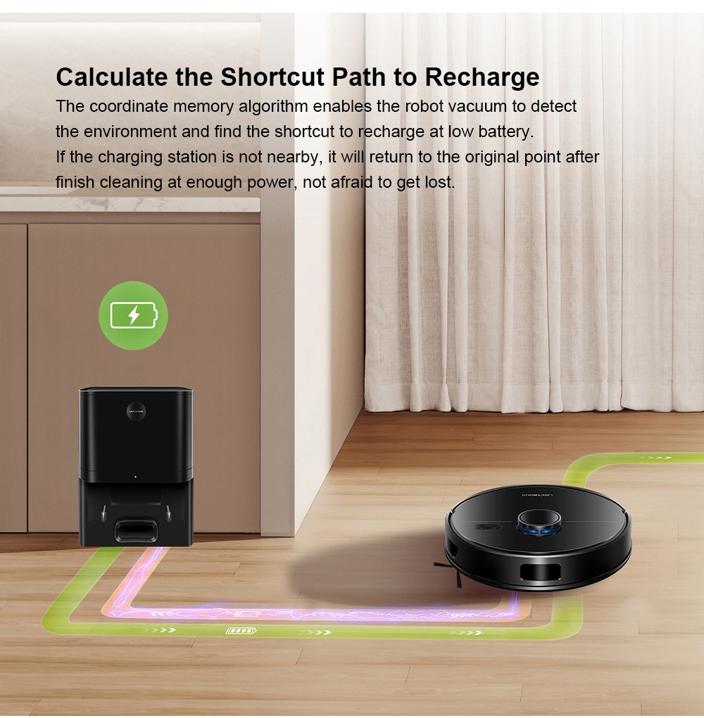 Liectroux M70 Pro Lidar Robot Vacuum Cleaner with Self-emptying Dustbin, Multi-floor Map Storage, 6500Pa Strong Suction, 3200mAh Battery, Max. 175min Runtime, Smart App & Voice Control, 3L Dust Bag, Black