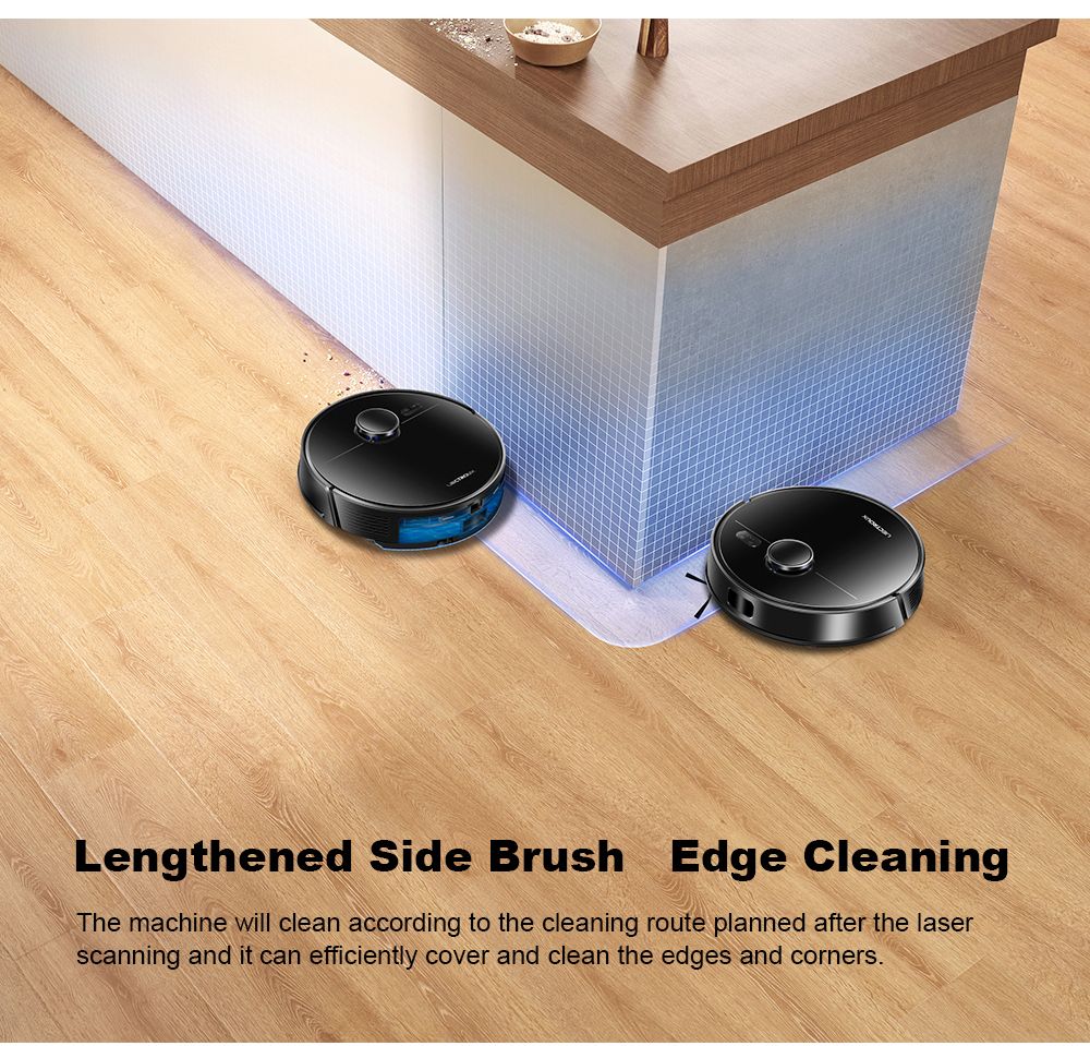 Liectroux M70 Pro Lidar Robot Vacuum Cleaner with Self-emptying Dustbin, Multi-floor Map Storage, 6500Pa Strong Suction, 3200mAh Battery, Max. 175min Runtime, Smart App & Voice Control, 3L Dust Bag, Black