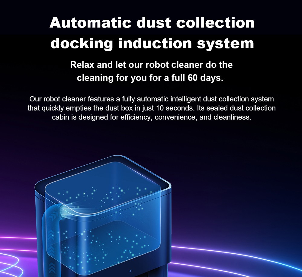 Liectroux M70 Pro Lidar Robot Vacuum Cleaner with Self-emptying Dustbin, Multi-floor Map Storage, 6500Pa Strong Suction, 3200mAh Battery, Max. 175min Runtime, Smart App & Voice Control, 3L Dust Bag, Black