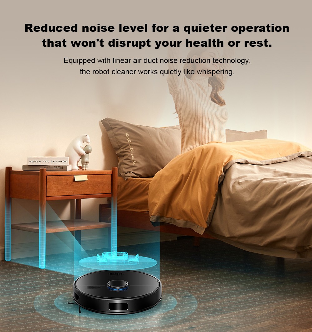 Liectroux M70 Pro Lidar Robot Vacuum Cleaner with Self-emptying Dustbin, Multi-floor Map Storage, 6500Pa Strong Suction, 3200mAh Battery, Max. 175min Runtime, Smart App & Voice Control, 3L Dust Bag, Black