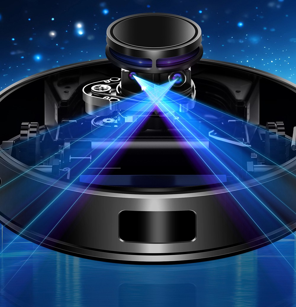 Liectroux M70 Pro Lidar Robot Vacuum Cleaner with Self-emptying Dustbin, Multi-floor Map Storage, 6500Pa Strong Suction, 3200mAh Battery, Max. 175min Runtime, Smart App & Voice Control, 3L Dust Bag, Black