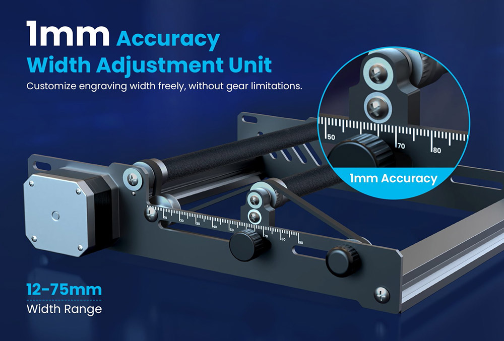 Refurbished Mecpow G3 Rotary Roller with Risers, 360 Degree Engraving for Cylindrical Objects