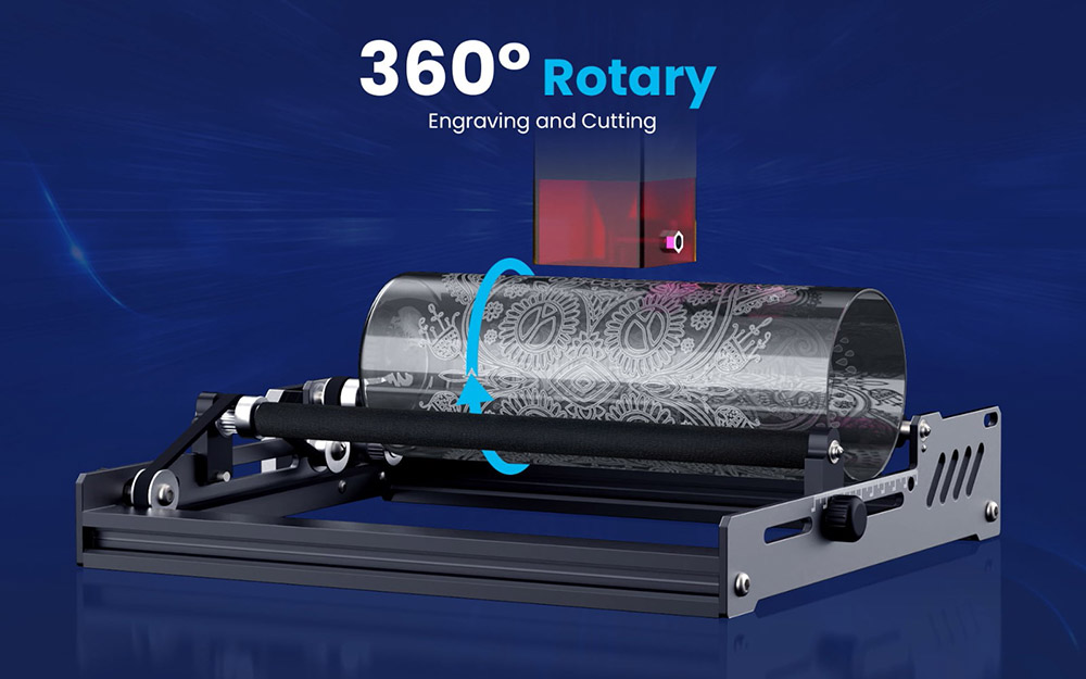 Refurbished Mecpow G3 Rotary Roller with Risers, 360 Degree Engraving for Cylindrical Objects
