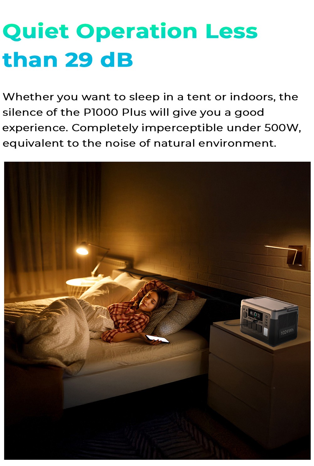 OUKITEL P1000 PLUS Station d'Énergie Portable, Générateur Solaire 1800W 1024Wh avec Batterie LiFePO4, Charge Rapide, Contrôle par Application Smart pour Extérieur, Camping-Car, Secours Domicile et Urgences