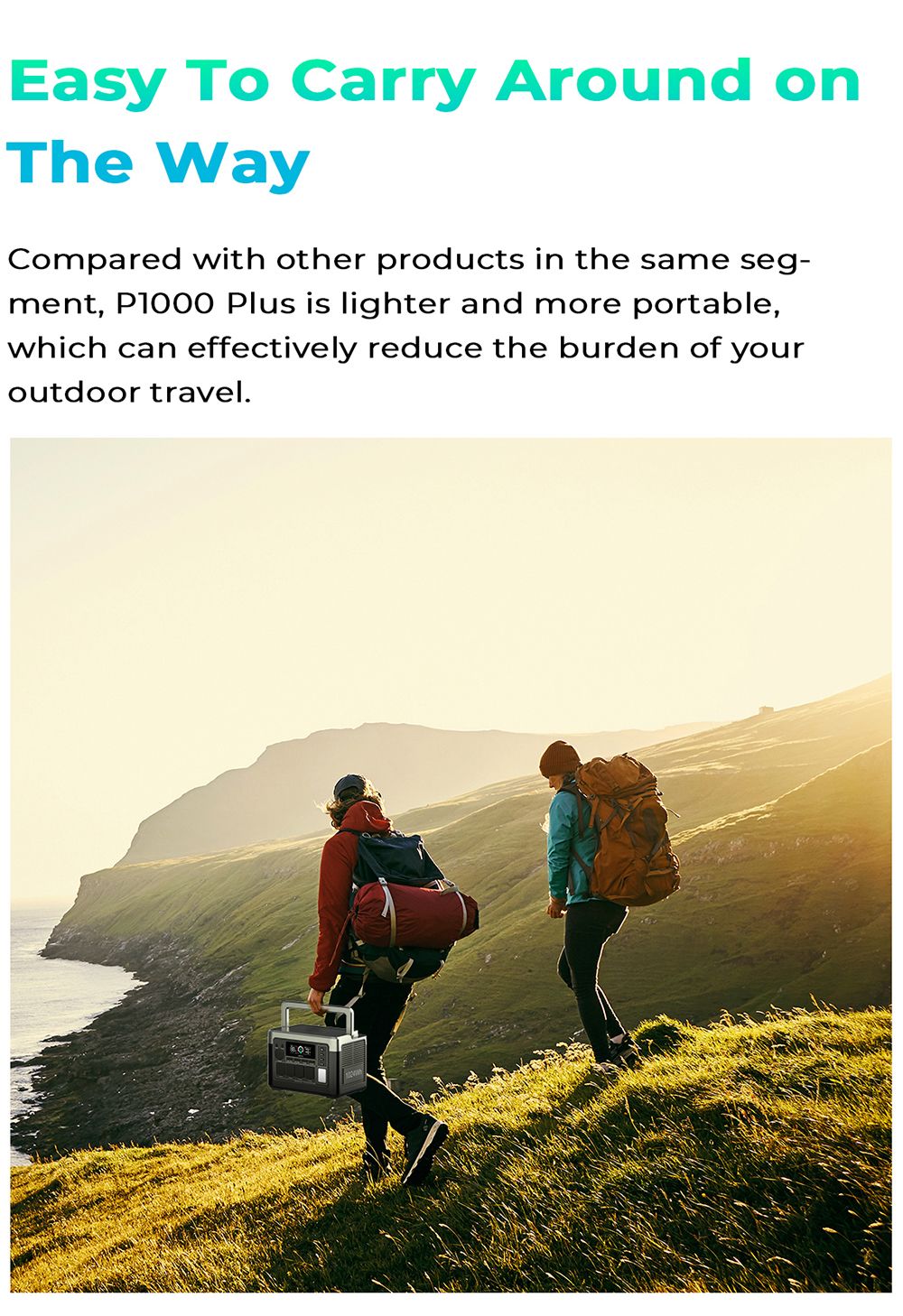 OUKITEL P1000 PLUS Station d'Énergie Portable, Générateur Solaire 1800W 1024Wh avec Batterie LiFePO4, Charge Rapide, Contrôle par Application Smart pour Extérieur, Camping-Car, Secours Domicile et Urgences