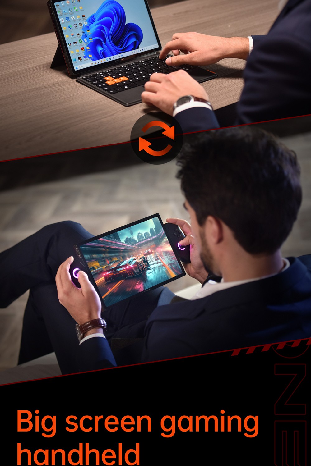 One Netbook OneXPlayer X1 Pro Handheld Gaming PC, AMD Ryzen AI 9 HX 370 12 Cores Max 5.1GHz, 10.95'' 2560*1600 120Hz LTPS Screen, 32GB LPDDR5x 7500MHz RAM 2TB SSD, 2*USB-C, 1*USB3.2, 1*TF Card, 1* Oculink, 1*3.5mm Audio, Harman Sound System - EU Plug