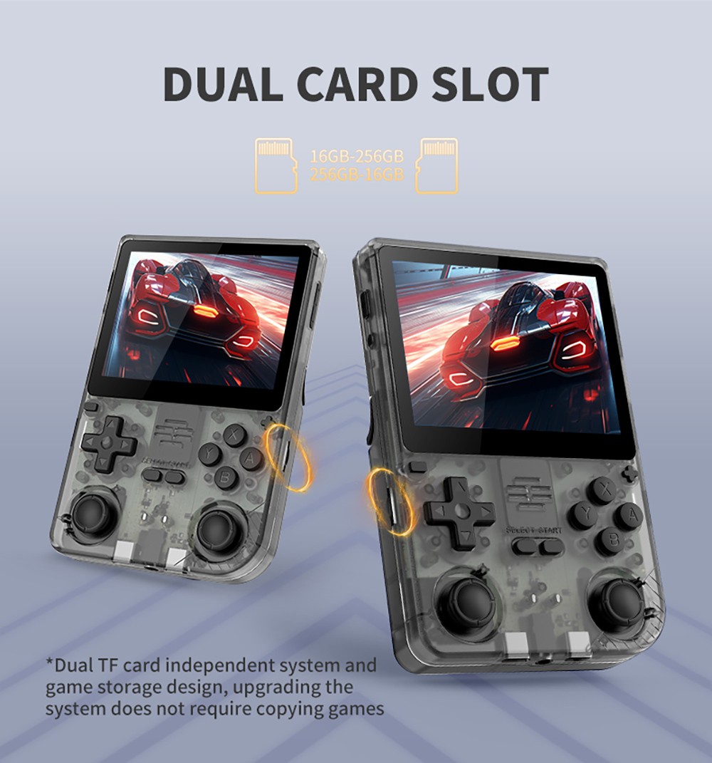 Powkiddy V20 Handheld Game Console, 256GB TF Card, 3.5 inch IPS Screen, Open Source Linux System, 64-bit 3D Simulators, 10 Hours Playtime - Black