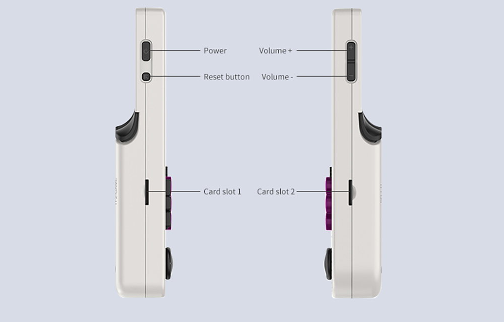 Powkiddy V20 Handheld Game Console, 64GB TF Card, 3.5 inch IPS Screen, Open Source Linux System, 64-bit 3D Simulators, 10 Hours Playtime - Black