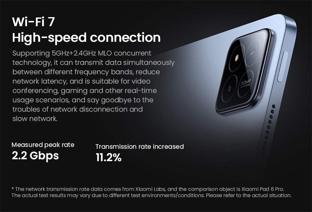 Xiaomi Pad 7 Pro Tablet Chinese Version, 11.2 inch 3200*2136 Screen, Snapdragon 8s 8 Core Max 3.0GHz, 12GB RAM 256GB ROM, 8850mAh Battery, WiFi 7, 50MP+32MP Camera - Black