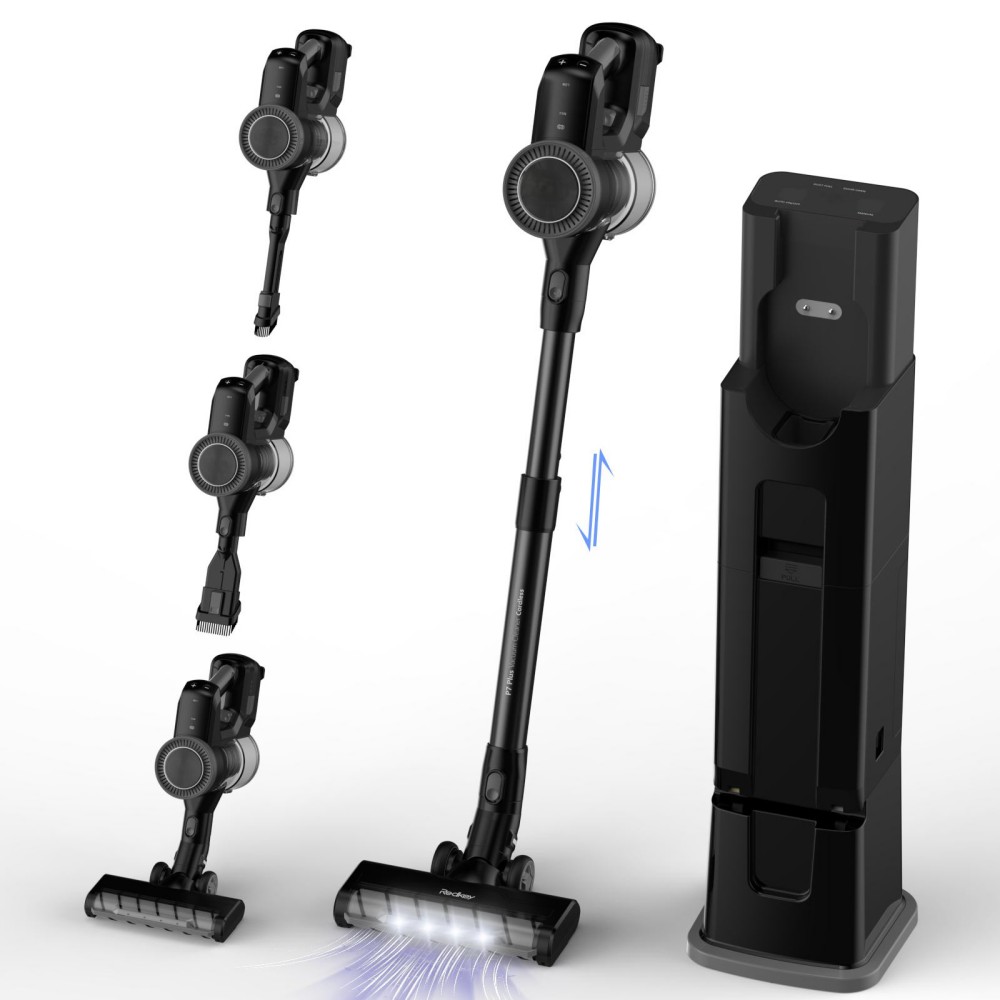 Stabstaubsauger Yanhama P7 PLUS, 25 kPa starke Saugkraft, 60 Min. Laufzeit, integrierter Staubbehälter mit Ladefunktion, 5-stufige Filterung und Entleerung mit einem Tastendruck, ideal für Hartböden, Teppiche und Tierhaare