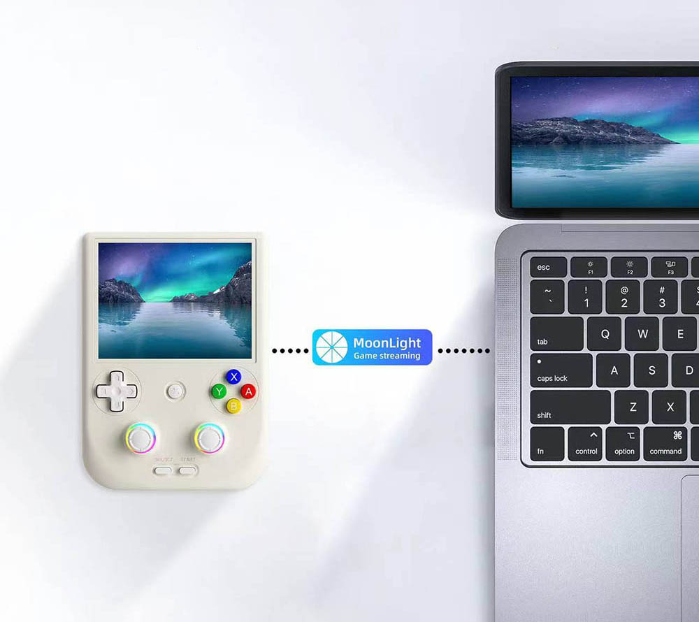 ANBERNIC RG406V Android 13 Game Console, 4-inch 960*720P IPS Touchscreen, 8GB LPDDR4 +128GB UFS2.2, 128GB TF Card 4000+ Games, 1080p Output, 5G WiFi, Bluetooth 5.0, Moonlight Streaming - Grey