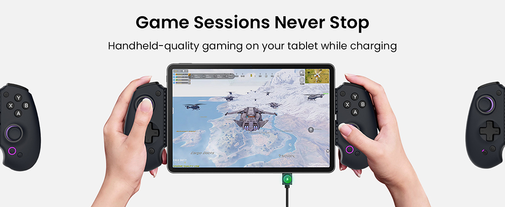 abxylute S9 Manette de jeu, compatible avec les séries iPhone 15/16, iPad Mini 6/7, téléphone et tablette Android, étirement maximal 216 mm, application de jeu