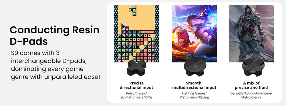 abxylute S9 Manette de jeu, compatible avec les séries iPhone 15/16, iPad Mini 6/7, téléphone et tablette Android, étirement maximal 216 mm, application de jeu