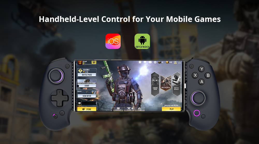 abxylute S9 Gaming Controller, Compatible with iPhone 15/16 Series, iPad Mini 6/7, Android Phone & Tablet