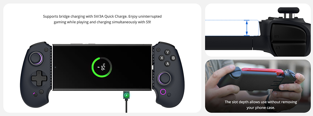 abxylute S9 Gaming Controller, Compatible with iPhone 15/16 Series, iPad Mini 6/7, Android Phone & Tablet