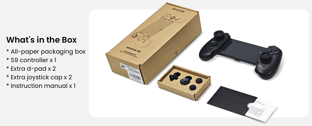 abxylute S9 Gaming Controller, Compatible with iPhone 15/16 Series, iPad Mini 6/7, Android Phone & Tablet