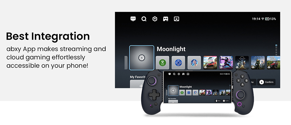 abxylute S9 Gaming Controller, Compatible with iPhone 15/16 Series, iPad Mini 6/7, Android Phone & Tablet