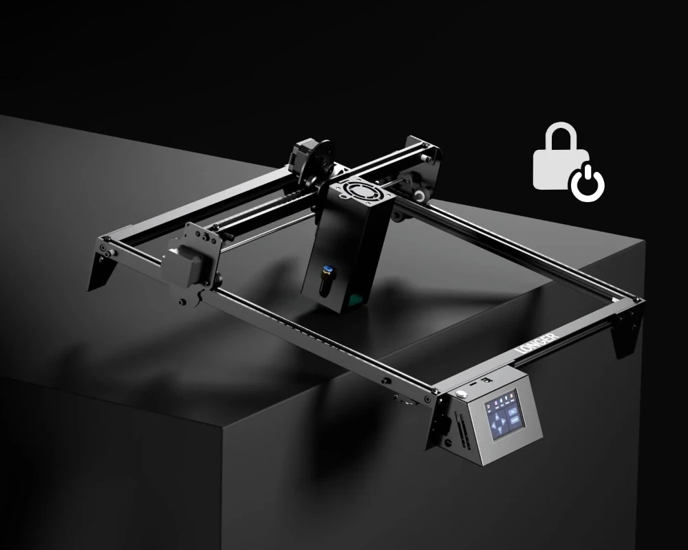 LONGER RAY5 20W Laser Engraver Cutter, Fixed Focus, 0.08*0.1mm Laser Spot, Color Touchscreen, 32-Bit Chipset, Support APP Connection, Working Area 375*375mm