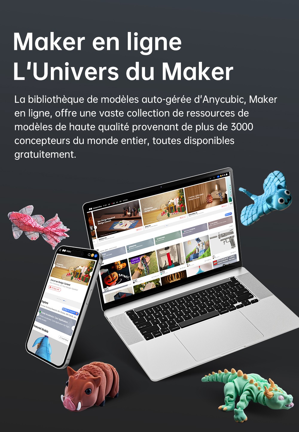 Imprimante 3D ANYCUBIC KOBRA S1 COMBO, impression 8 couleurs éclatantes, vitesse ultra-rapide de 600 mm/s, mise à niveau automatique, tête d'impression 320 °C, ultra-silencieuse 44 dB, construction CoreXY, 250 x 250 x 250 mm