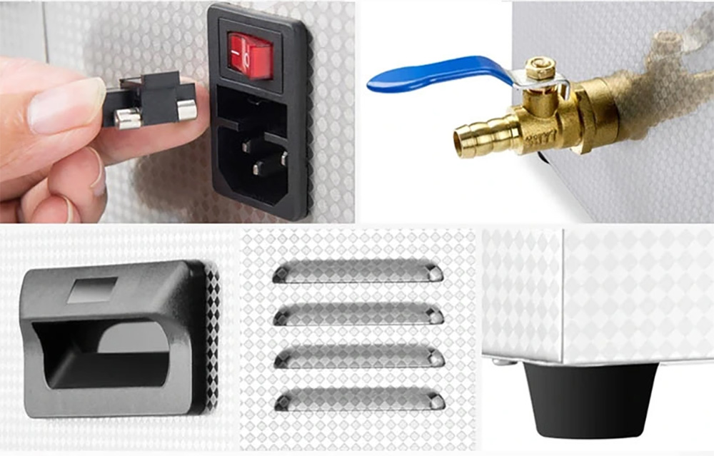 Geekbes 22L Ultrasonic Cleaner with Mechanical Knob, 480W Ultrasonic Power, 500W Heating Power, Adjustable Time/Temperature, Automatic Thermostat Function, for Sundry Beauty Hair Nail Tattoo Metal Tools, Tank Size 500x300x150mm/19.7x11.8x5.9 inch