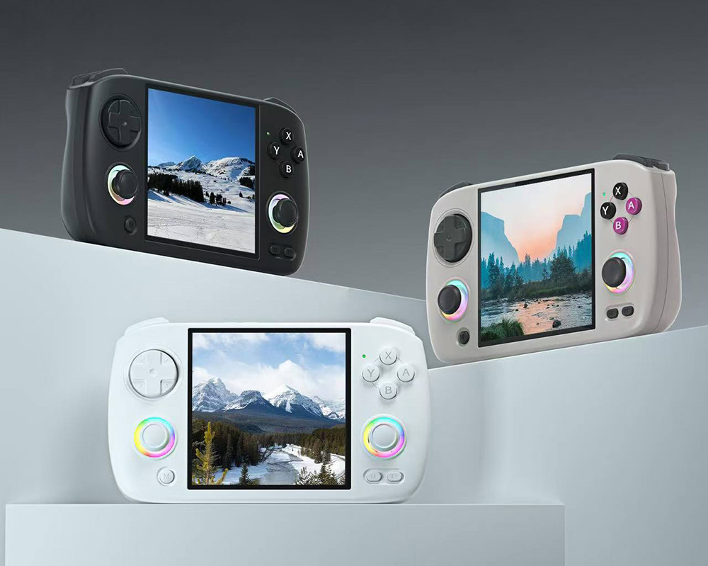 ANBERNIC RG CubeXX Game Console, 3.95-inch 720*720 IPS Screen, Linux 64-bit, 5G WiFi Bluetooth 4.2, Moonlight Streaming, 6.5 Hours of Playtime, RGB Light - White