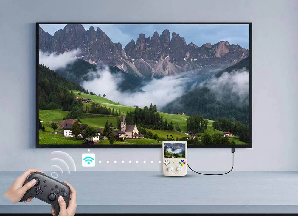 ANBERNIC RG406V Android 13 Game Console, 4-inch 960*720P IPS Touchscreen, 8GB LPDDR4 +128GB UFS2.2, 256GB TF Card 9000+ Games, 1080p Output, 5G WiFi, Bluetooth 5.0, Moonlight Streaming - Black