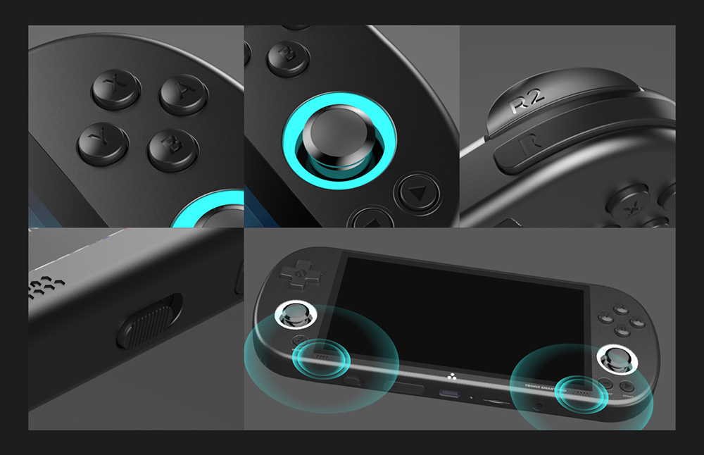 TRIMUI Smart Pro Handheld Game Console, 4.96-inch IPS Screen, Linux OS, 1GB RAM 8GB Storage 64GB TF Card, 5 Hours Playtime - Black