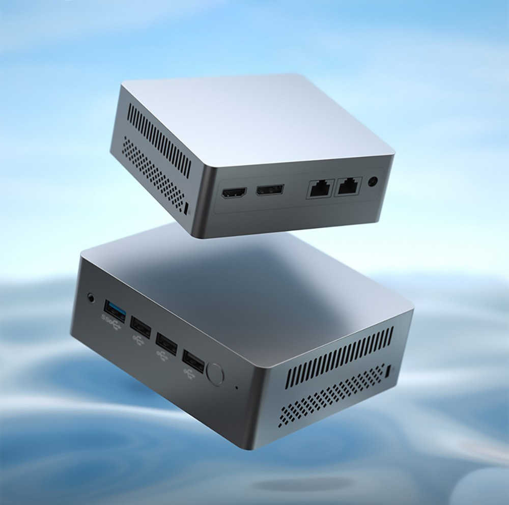 N100 Mini PC, 12th Gen Intel Alder Lake N100 up to 3.4GHz, 8GB DDR5 4800MHz 256GB M.2 SSD, 1xHDMI 2.0 1xDP 4K@60Hz Dual Display, 1xUSB 3.0 3xUSB 2.0 2x1000Mbps RJ45 Ethernet LAN 3.5mm Audio, 2.4/5GHz Dual Wi-Fi BT 4.2, Windows 11 Pro - EU Plug