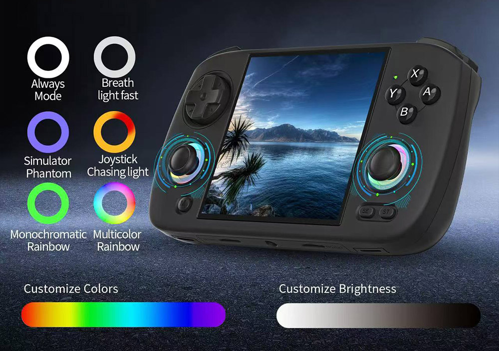 ANBERNIC RG CubeXX Game Console, 3.95-inch 720*720 IPS Screen, Linux 64-bit, 5G WiFi Bluetooth 4.2, Moonlight Streaming, 6.5 Hours of Playtime, RGB Light - White