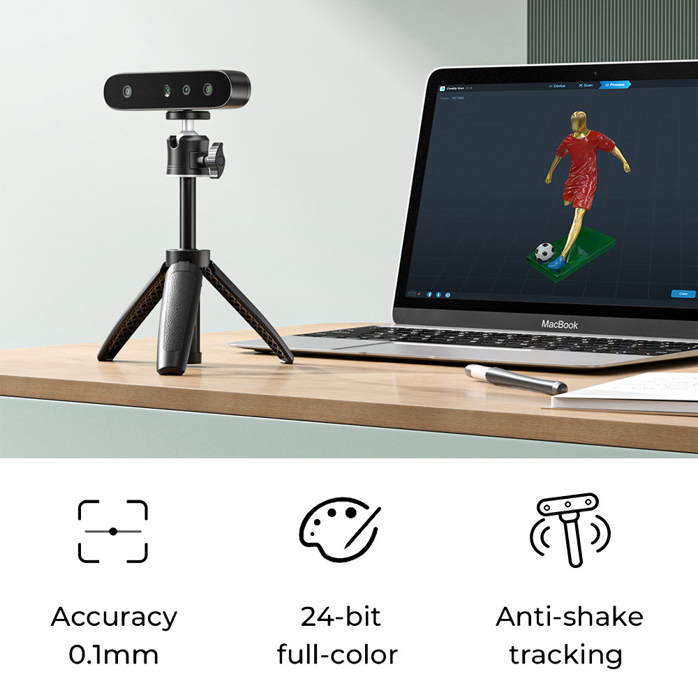Creality CR-Scan Ferret SE 3D Scanner, Up to 30 fps Scan Speed, 0.1mm Accuracy, 24-bit Full-Color Scanning, Anti-Shake Tracking, 560x820mm Single Capture Range, 150x150mm Minimum Scanning