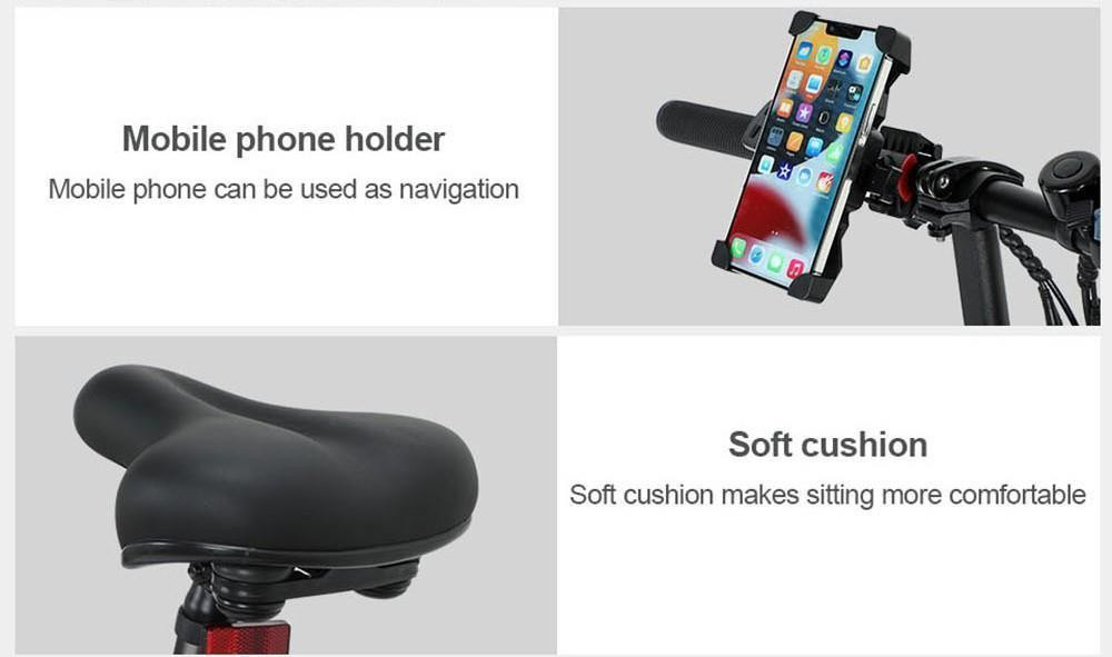 PVY Z20 Pro összecsukható elektromos kerékpár, 250W 36V 14Ah (504Wh) kivehető akkumulátor, 20*2,3 hüvelyk széles gumiabroncs, max. 100km hatótávolság, alumínium váz, mechanikus tárcsafék, teleszkópos villa, Shimano 6 sebességes, LCD kijelző, IPX5 vízállóság - fehér