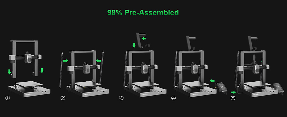Artillery Sidewinder X4 Pro 3D Printer, 240*240*260mm, 500mm/s Printing Speed, X Y-axis Linear Rail, Direct Drive Extruder, 81 Points Auto Levelling, Double Pull Rod, Auto Cleaning Nozzle