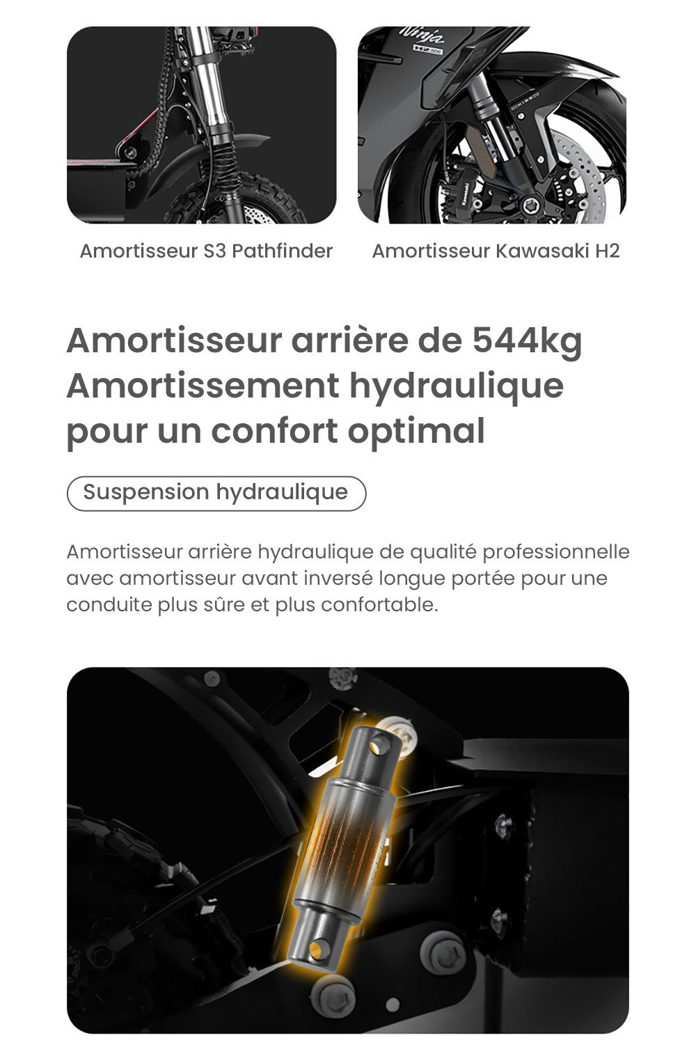 Trottinette électrique BOYUEDA S3-11, moteur 2*3000W, batterie 60V 38AH, pneu 11 pouces, vitesse maximale 85km/h, autonomie 120km, freins à disque hydrauliques doubles, amortisseur hydraulique, écran LCD