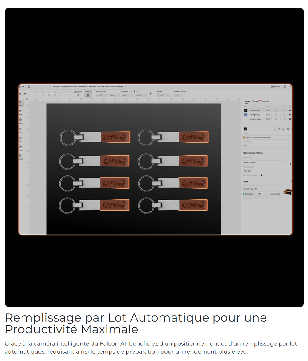 Creality Falcon A1 10W Laser Classe 1 FDA + Mecpow P150 150W Extracteur de fumée