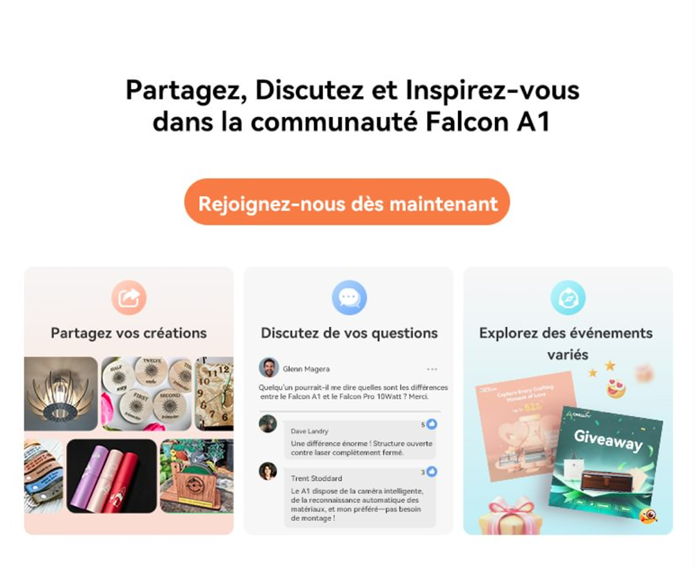 Creality Falcon A1 10W Laser Classe 1 FDA + Mecpow P150 150W Extracteur de fumée