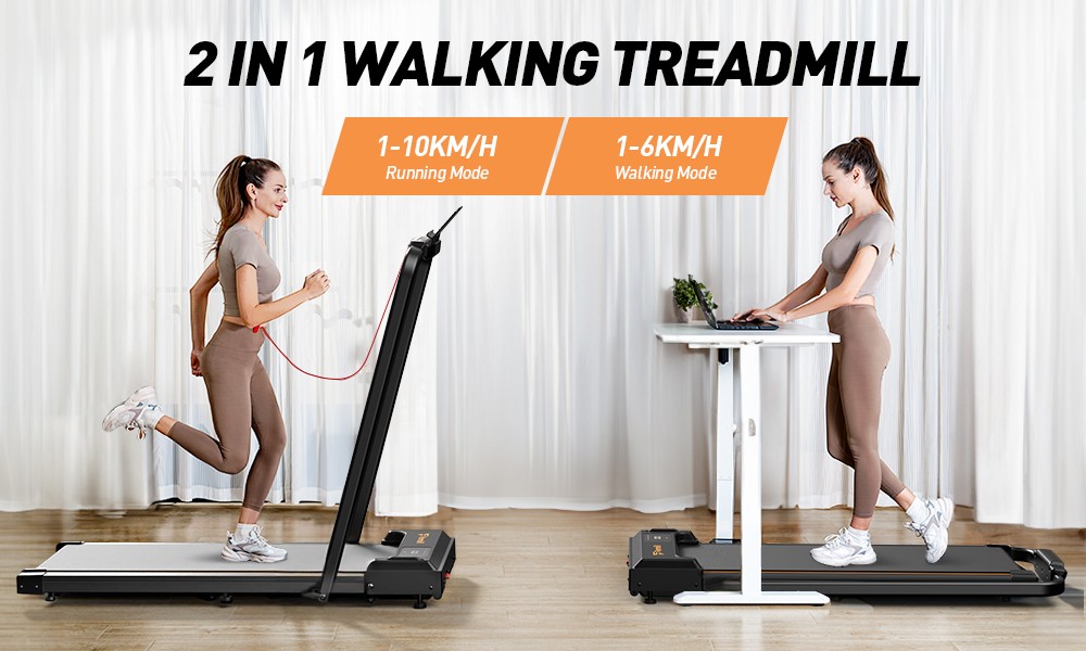 Formill FT-51 2-in-1 Walking Pad Treadmill, 2.5 HP Motor, Folding Treadmill up to 10 km/h, with LED Display and Remote Control, MAX 120KG, Ideal treadmill for Home and Office