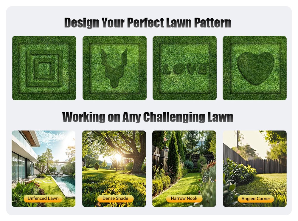 Goat Bot Unicut H1 Robotic Lawn Mower Wire Free up to 1500m² Large Area, No Boundary wire, RTK+VSLAM for Precise Mapping, AI Obstacle Avoidance, AI Automatic Mapping, APP Control, Multi-Zone Management, IPX6 Waterproof - White