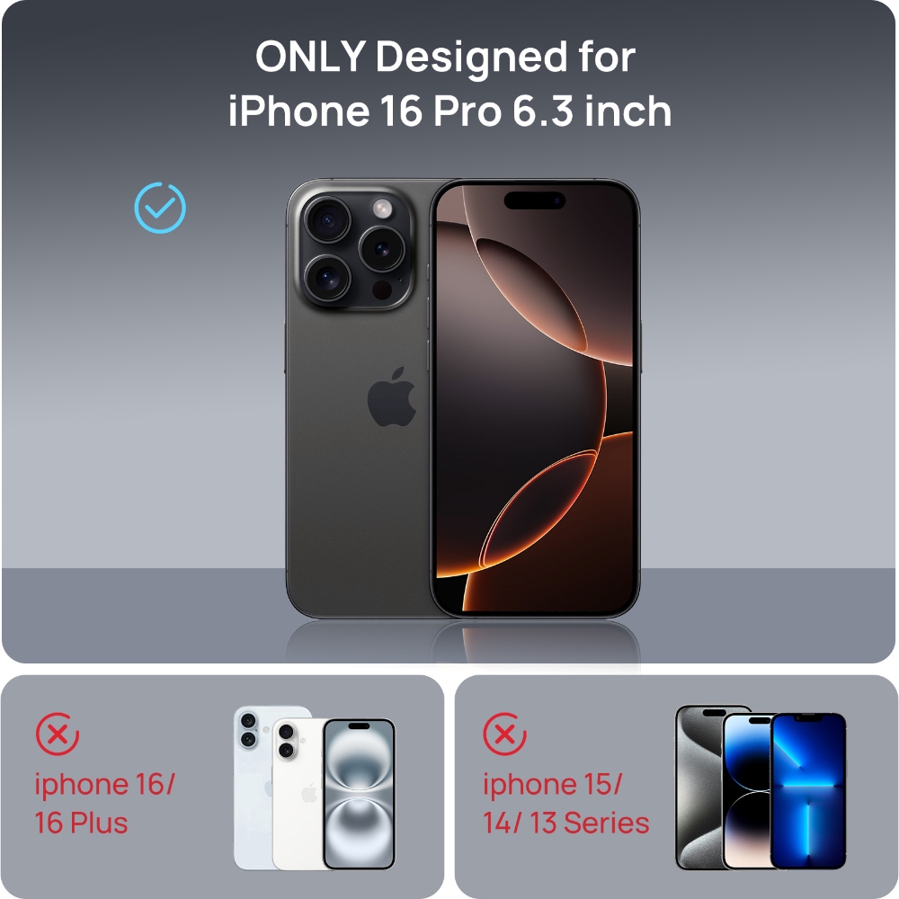 SODI CS03 Phone Ring Stand Case Privacy Screen Protector Set for iPhone16 Pro