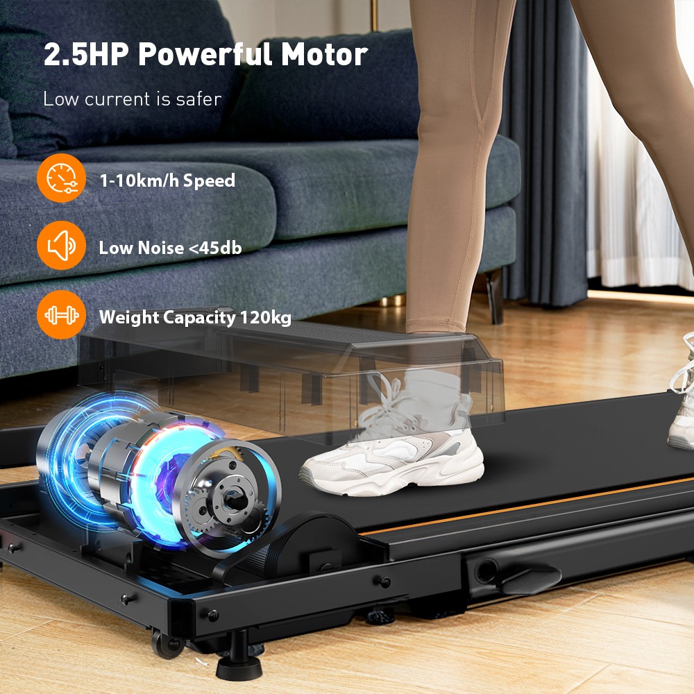 Formill FT-51 2-in-1 Walking Pad Treadmill, 2.5 HP Motor, Folding Treadmill up to 10 km/h, with LED Display and Remote Control, MAX 120KG, Ideal treadmill for Home and Office